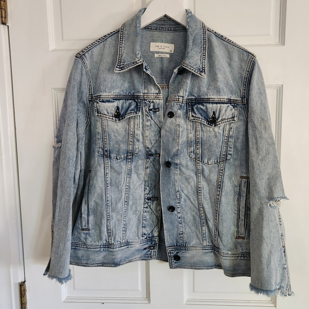 Rag & Bone Oversized Distressed Denim Jacket